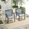2 Piece Patio Dining Chairs with Fabric Seat and Metal Frame Suitable for Multiple Outdoor Places
